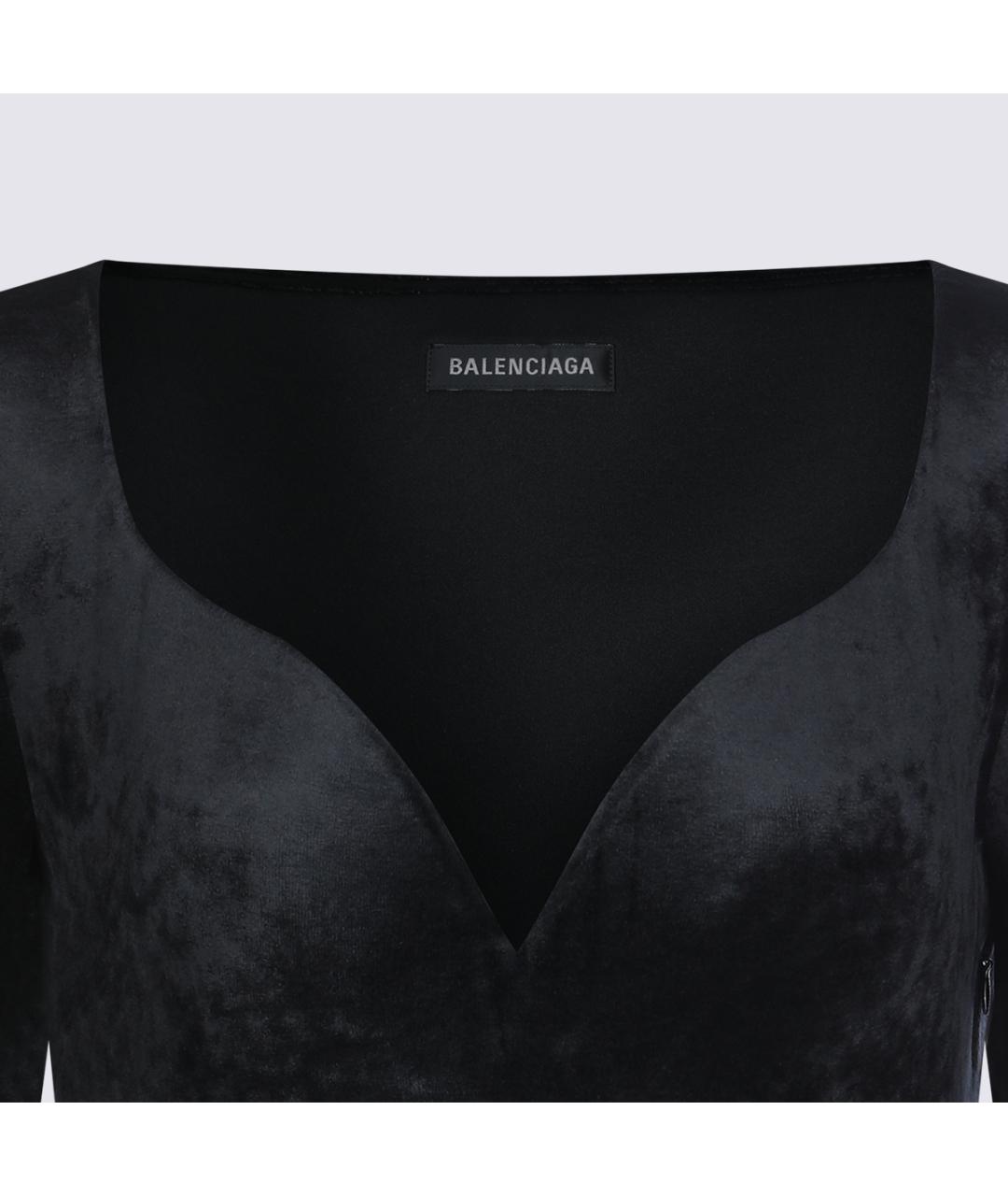 BALENCIAGA Черное вискозное платье, фото 3