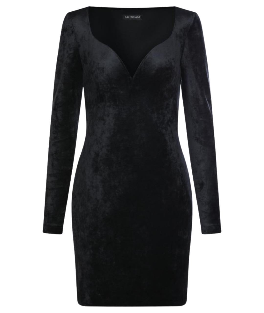BALENCIAGA Черное вискозное платье, фото 1