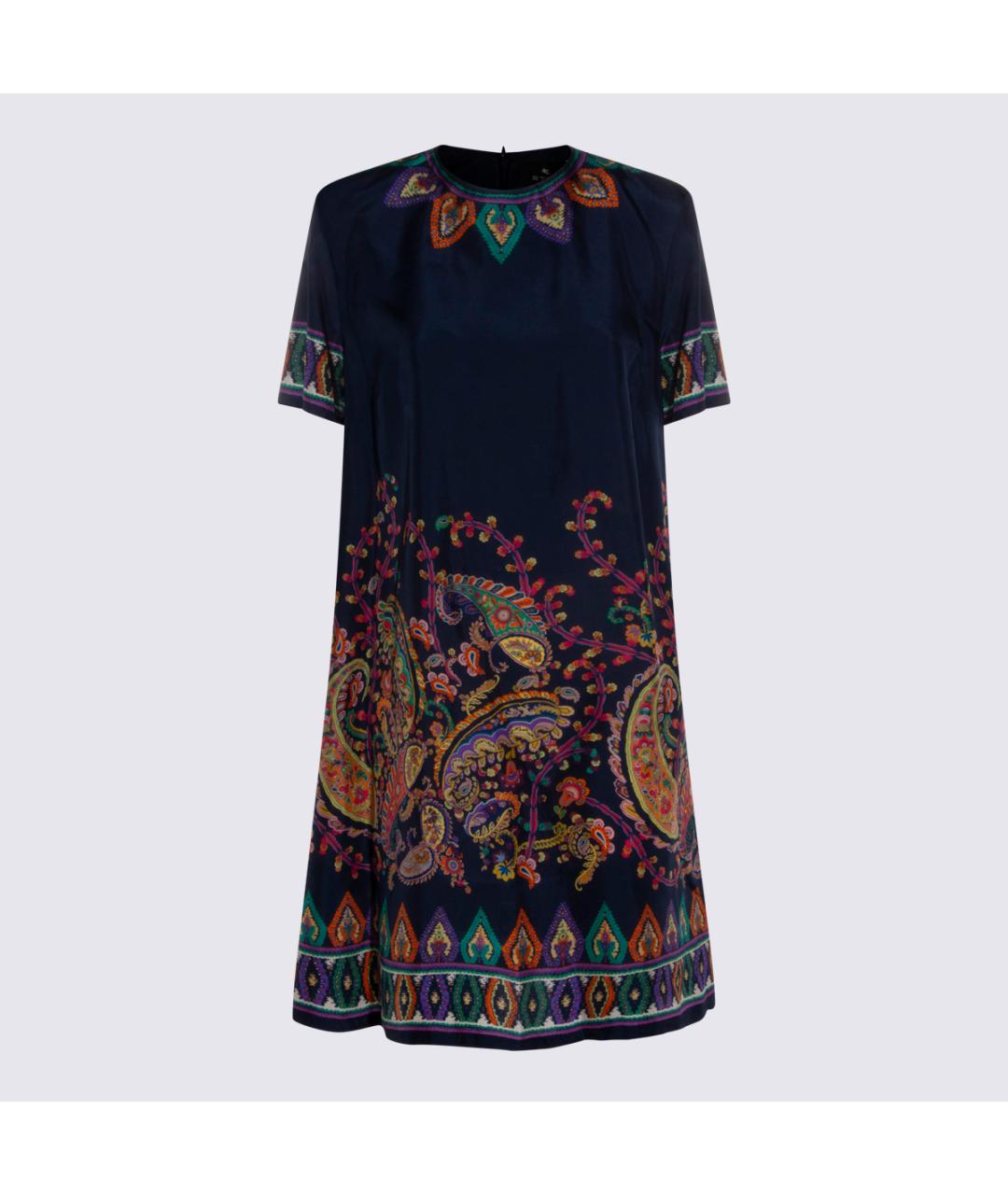 ETRO Мульти шелковое повседневное платье, фото 5