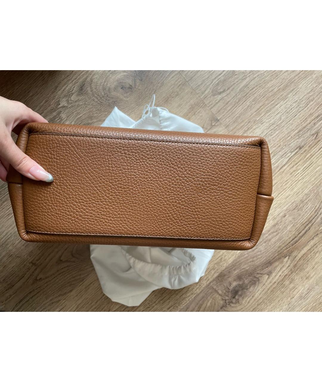 FURLA Коричневая кожаная сумка через плечо, фото 5