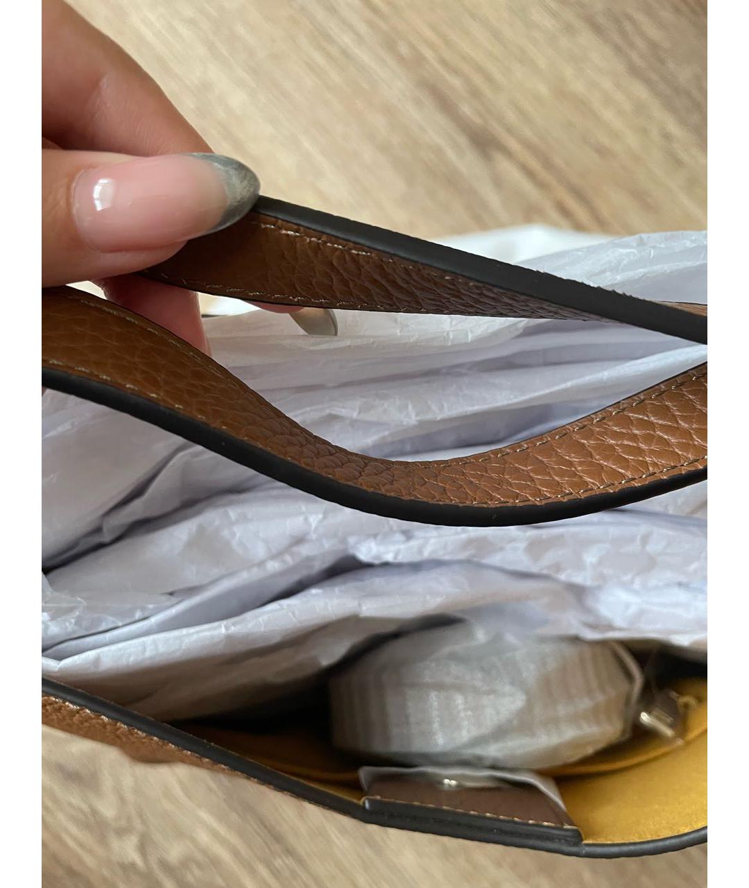 FURLA Коричневая кожаная сумка через плечо, фото 8