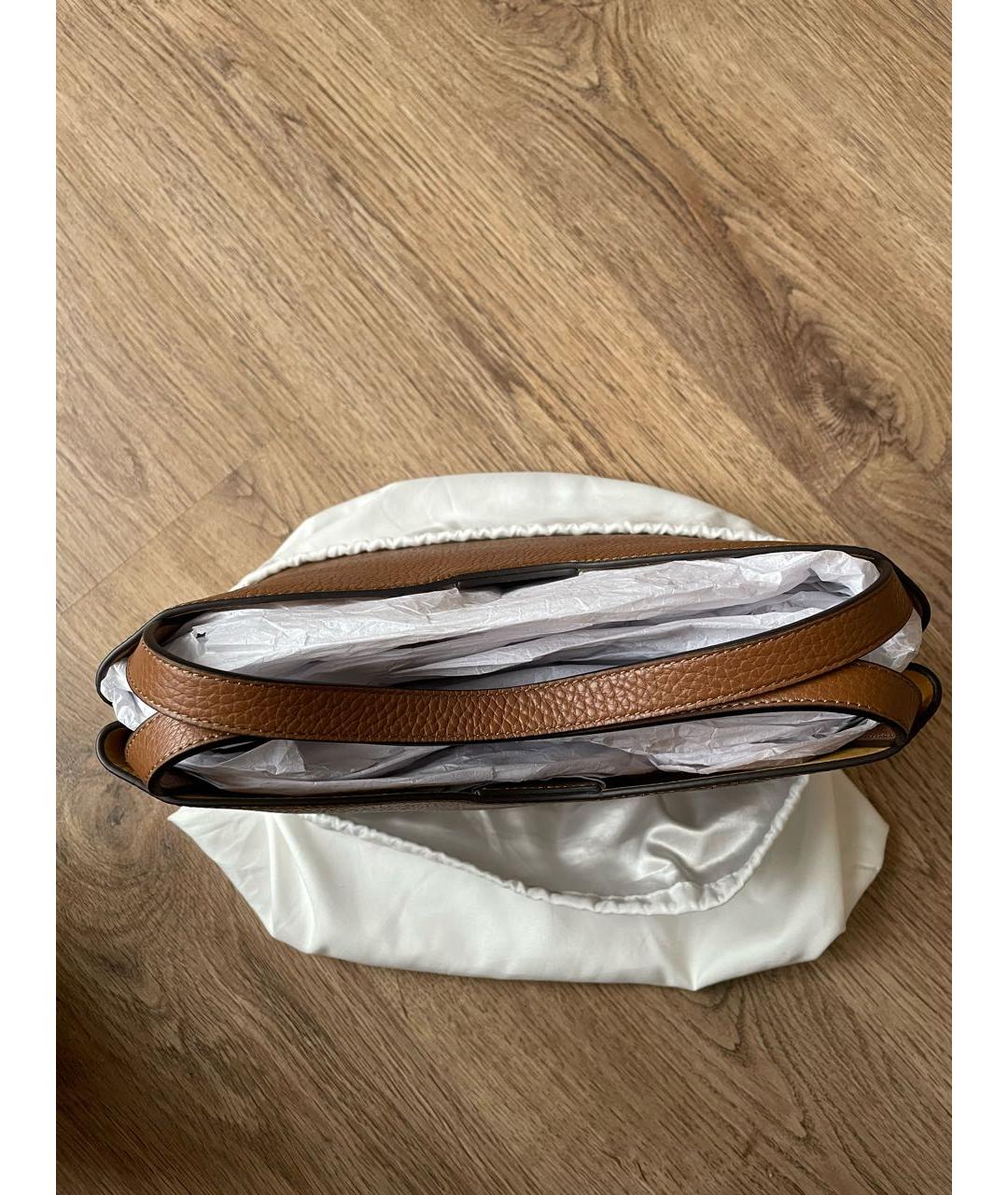 FURLA Коричневая кожаная сумка через плечо, фото 4