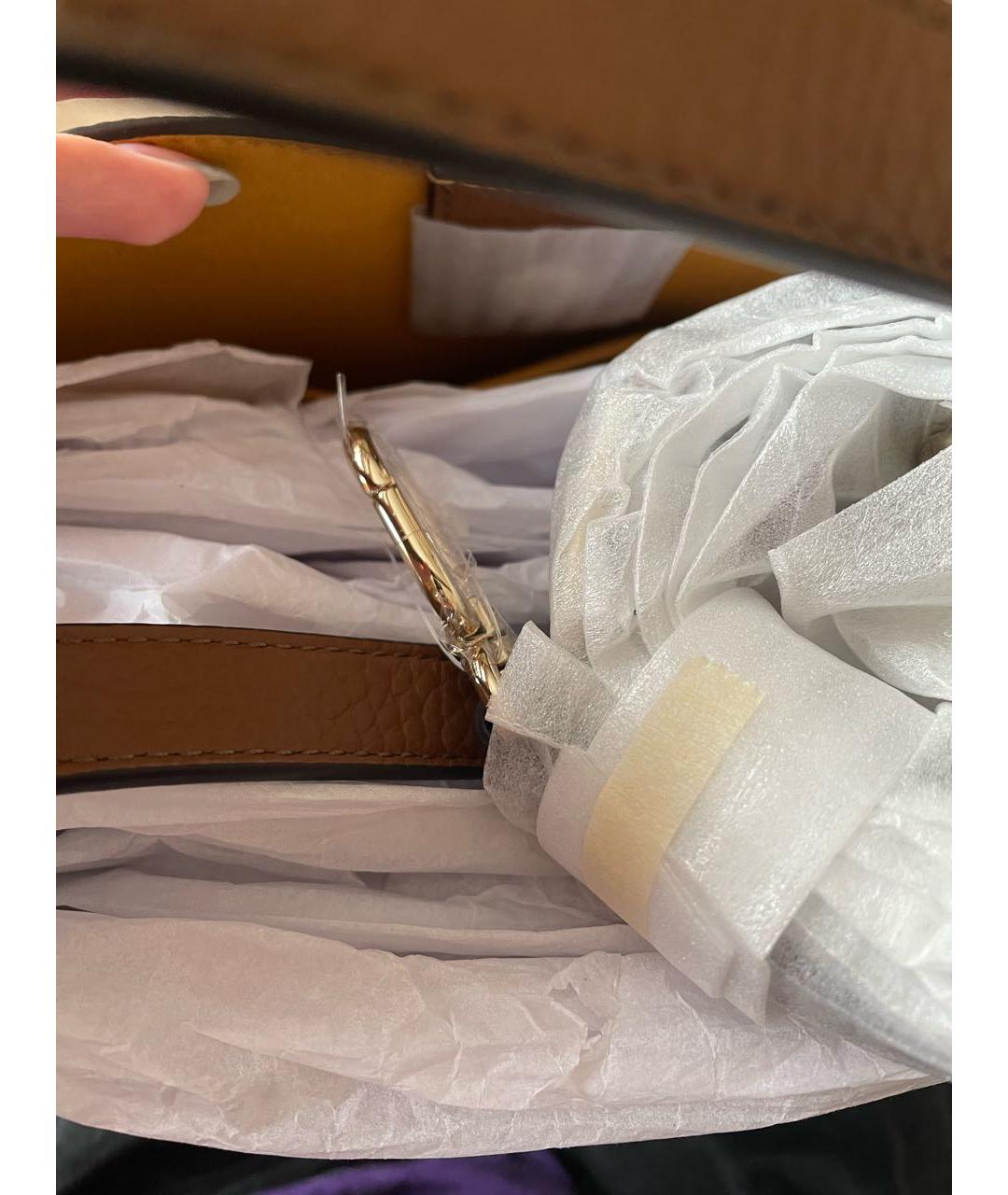 FURLA Коричневая кожаная сумка через плечо, фото 6