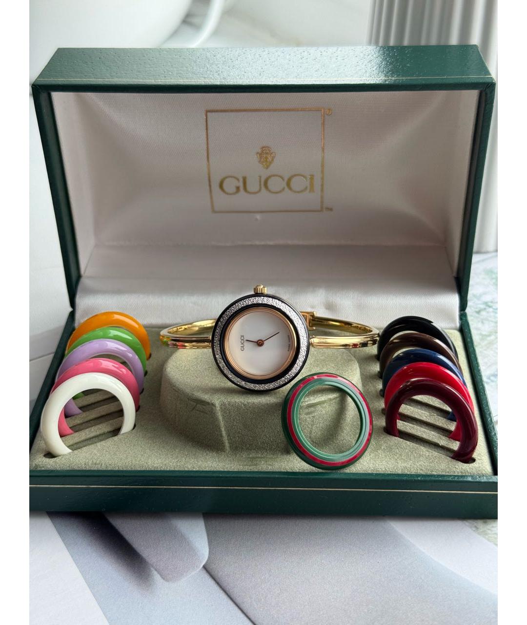 GUCCI Золотые пластиковые часы, фото 8