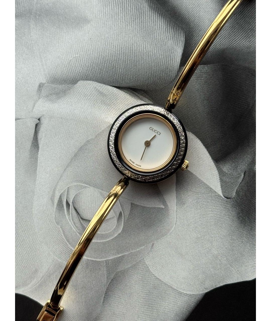 GUCCI Золотые пластиковые часы, фото 5