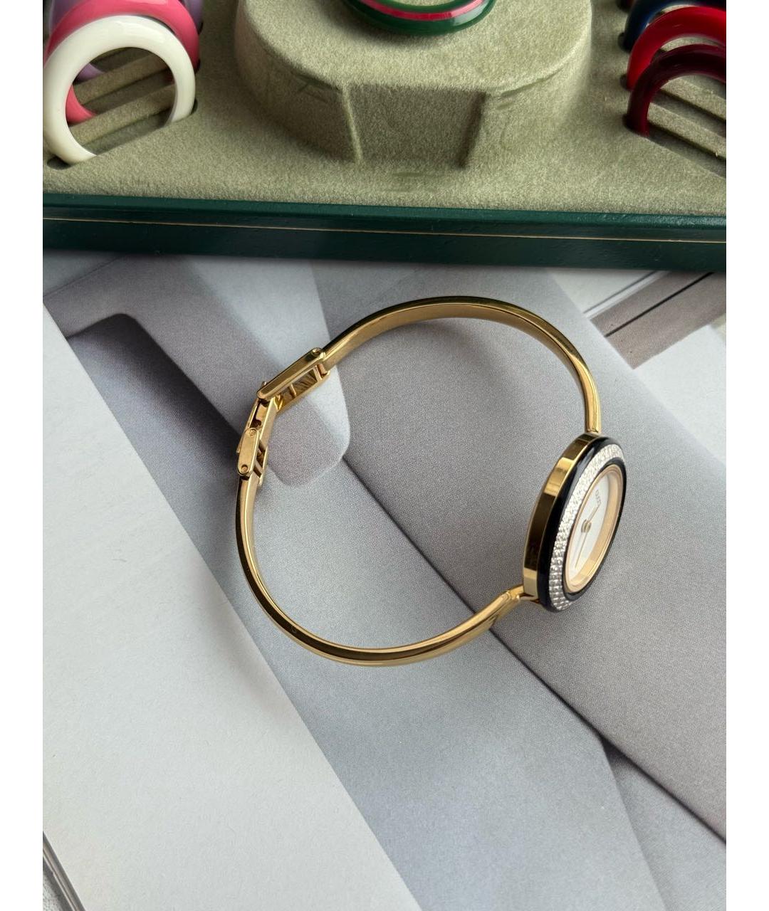 GUCCI Золотые пластиковые часы, фото 3