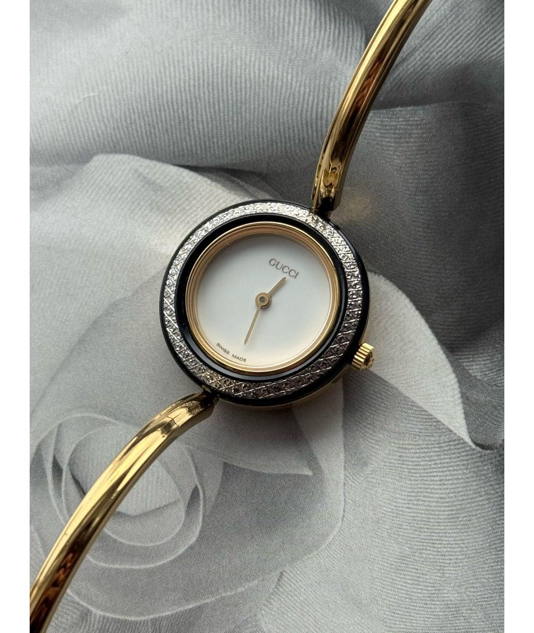 GUCCI Золотые пластиковые часы, фото 6