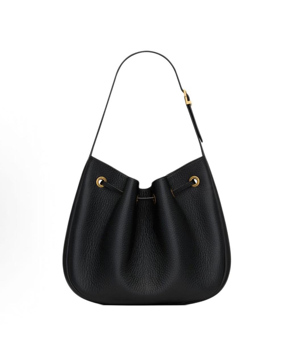 SAINT LAURENT Черная кожаная сумка через плечо, фото 4