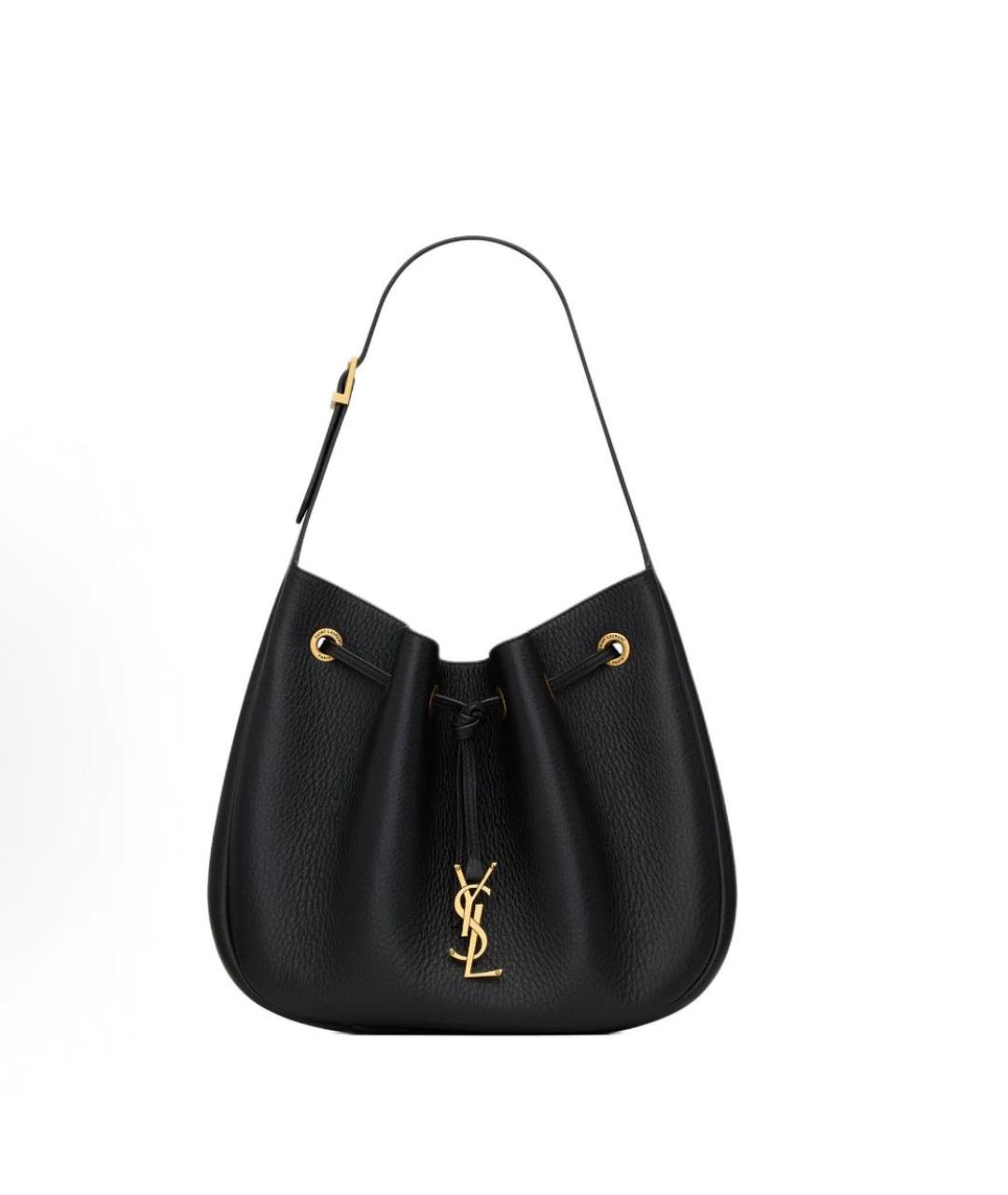 SAINT LAURENT Черная кожаная сумка через плечо, фото 9