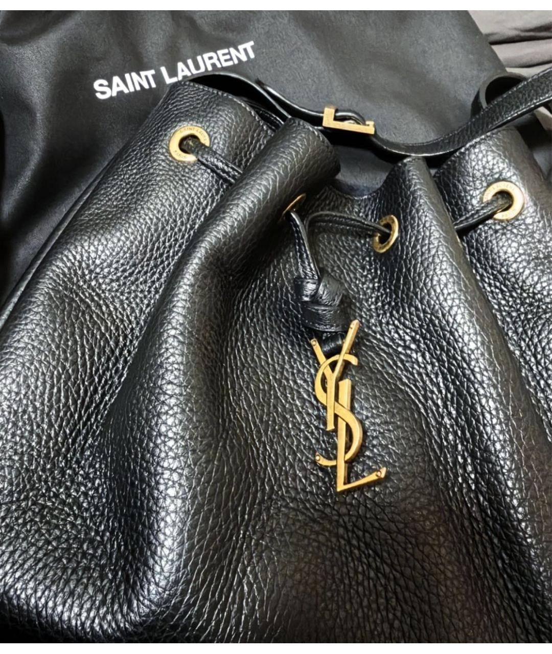 SAINT LAURENT Черная кожаная сумка через плечо, фото 7