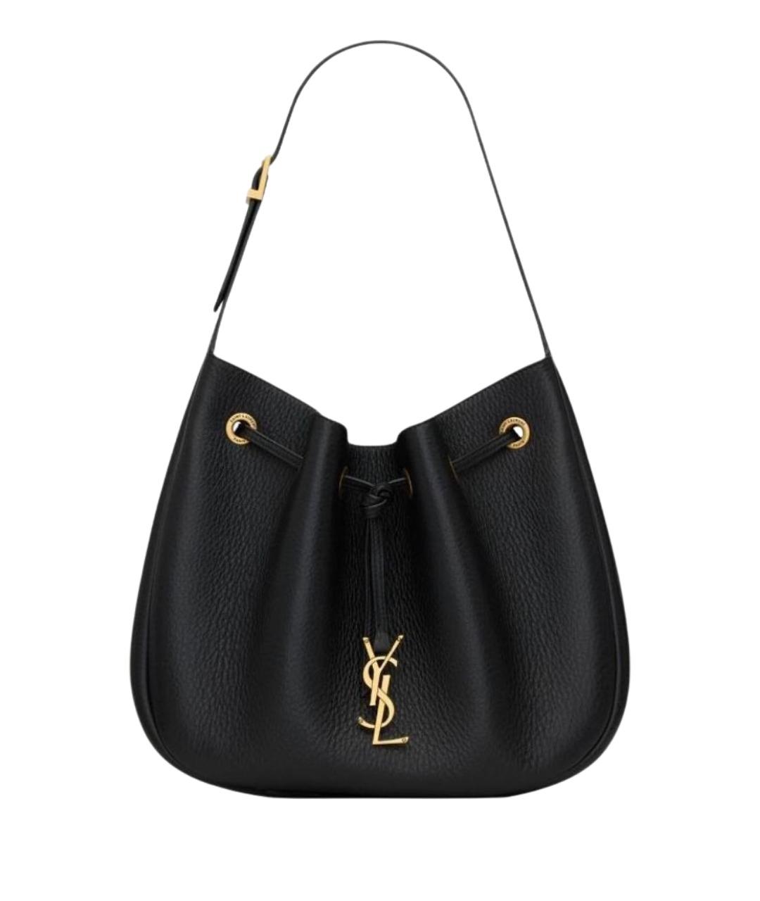 SAINT LAURENT Черная кожаная сумка через плечо, фото 1