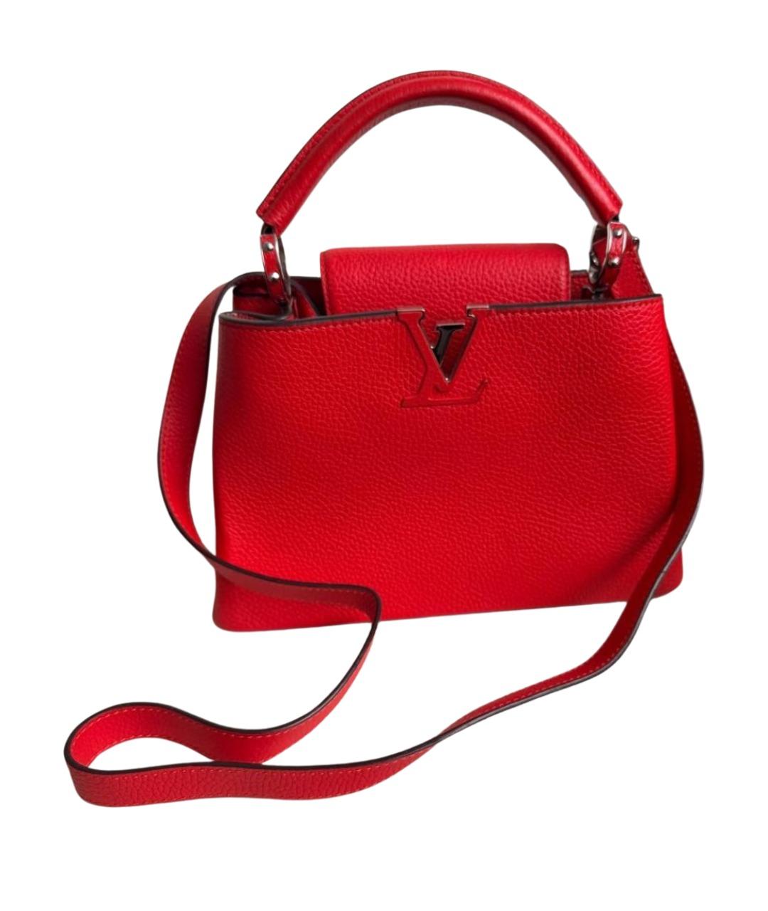 LOUIS VUITTON Красная кожаная сумка с короткими ручками, фото 1