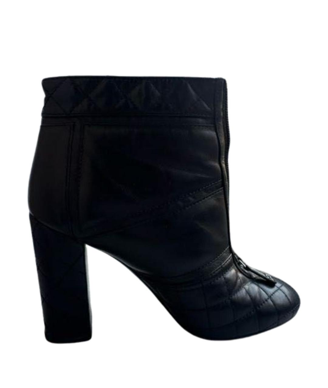 CHANEL Черные кожаные ботильоны, фото 1