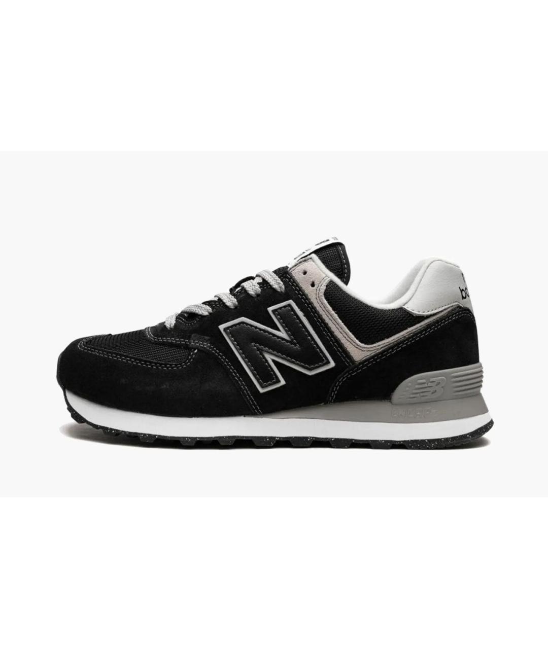 NEW BALANCE Черные кожаные низкие кроссовки / кеды, фото 5