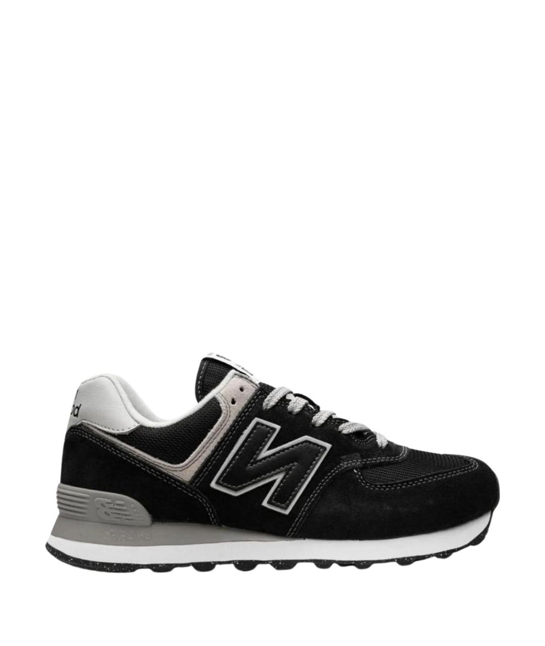 NEW BALANCE Черные кожаные низкие кроссовки / кеды, фото 1