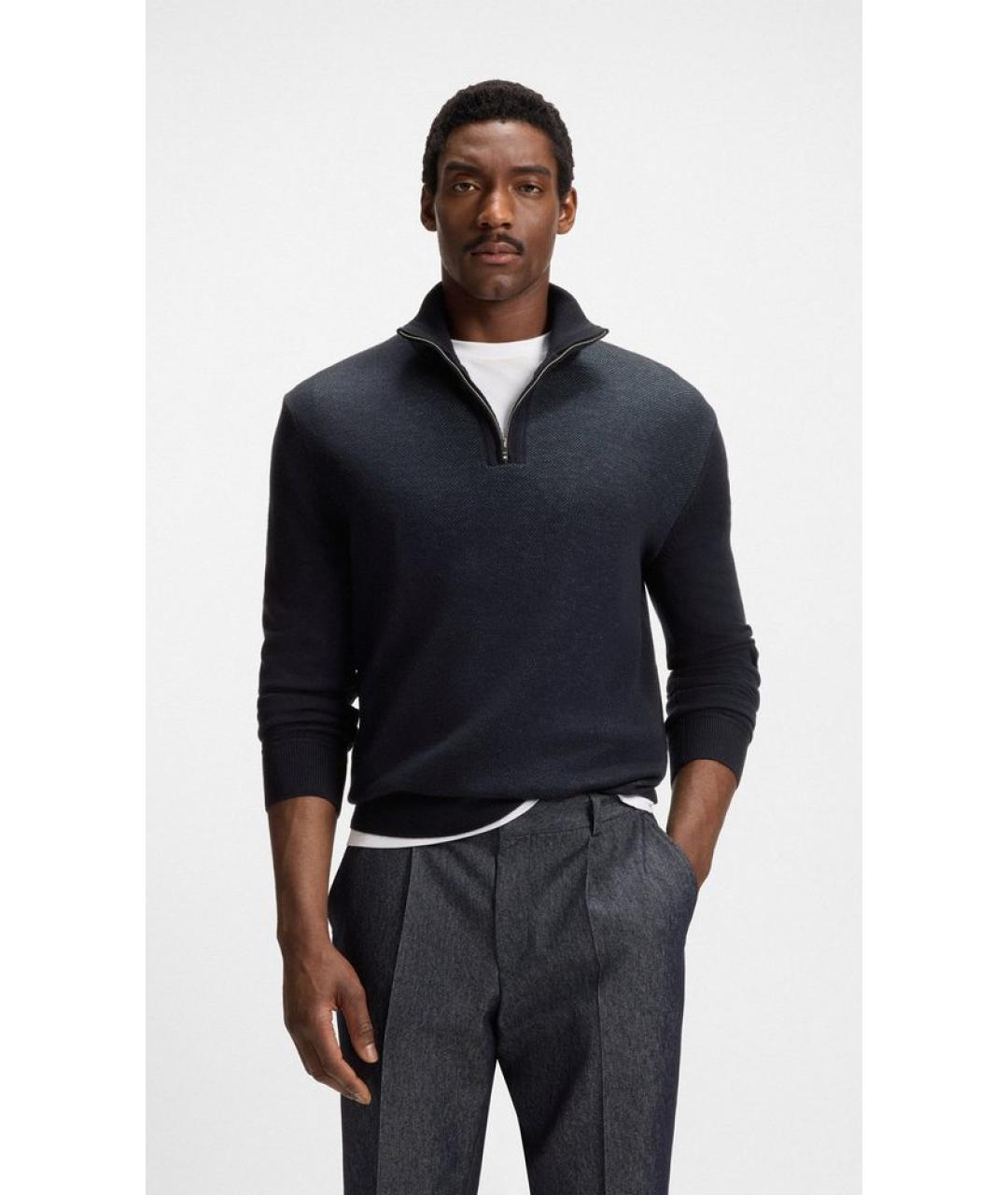 HUGO Черный шерстяной джемпер / свитер, фото 3