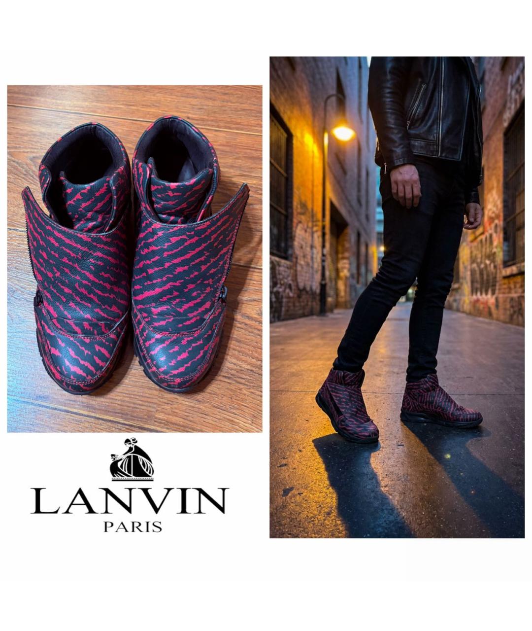 LANVIN Мульти кожаные высокие кроссовки / кеды, фото 2