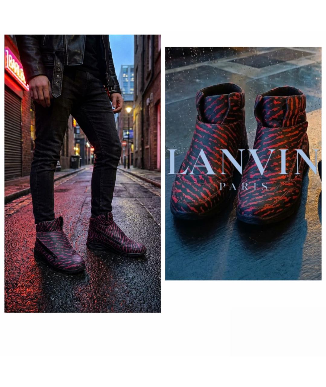 LANVIN Мульти кожаные высокие кроссовки / кеды, фото 3