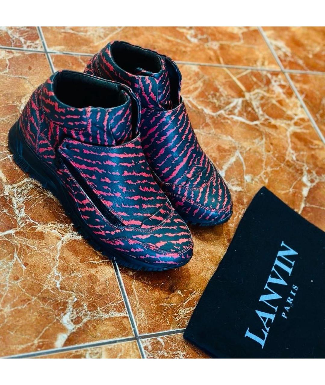 LANVIN Мульти кожаные высокие кроссовки / кеды, фото 4