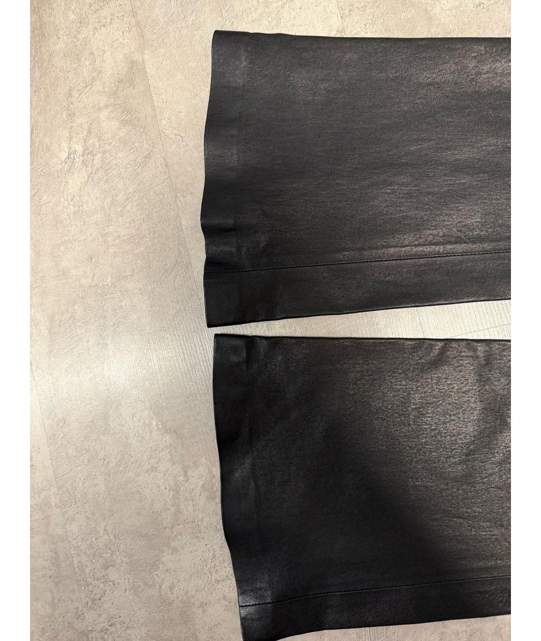 Jacob Lee Черные кожаные брюки узкие, фото 6