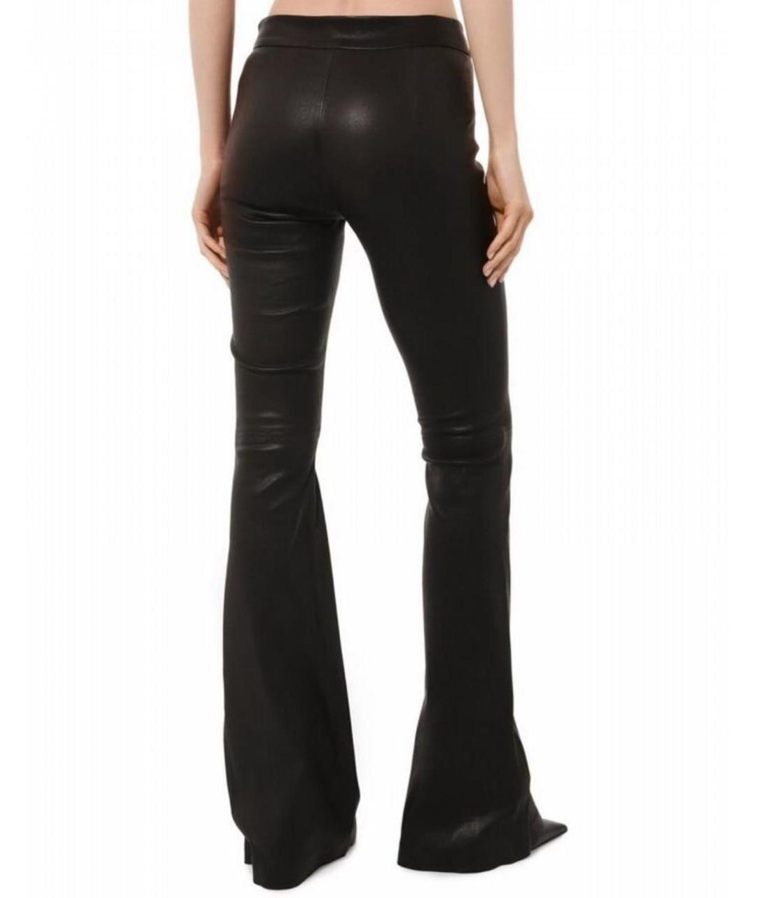 Jacob Lee Черные кожаные брюки узкие, фото 8