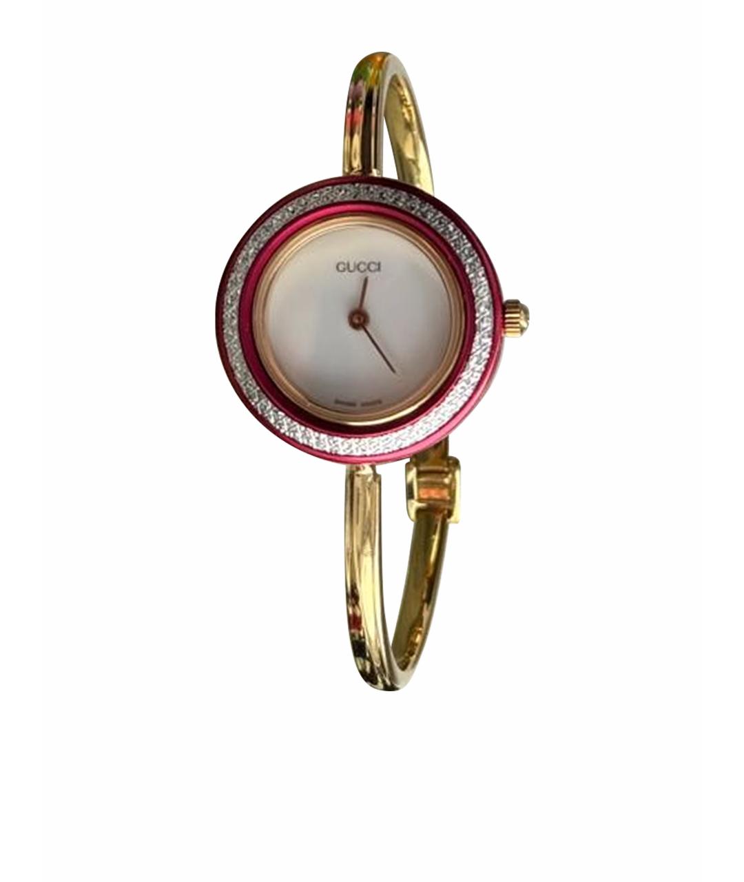 GUCCI Золотые пластиковые часы, фото 1
