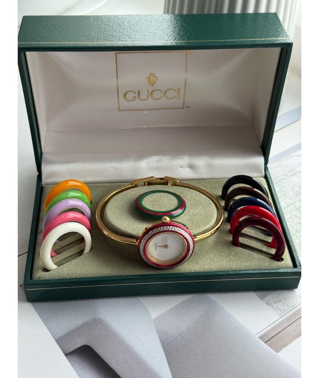 GUCCI Золотые пластиковые часы, фото 7