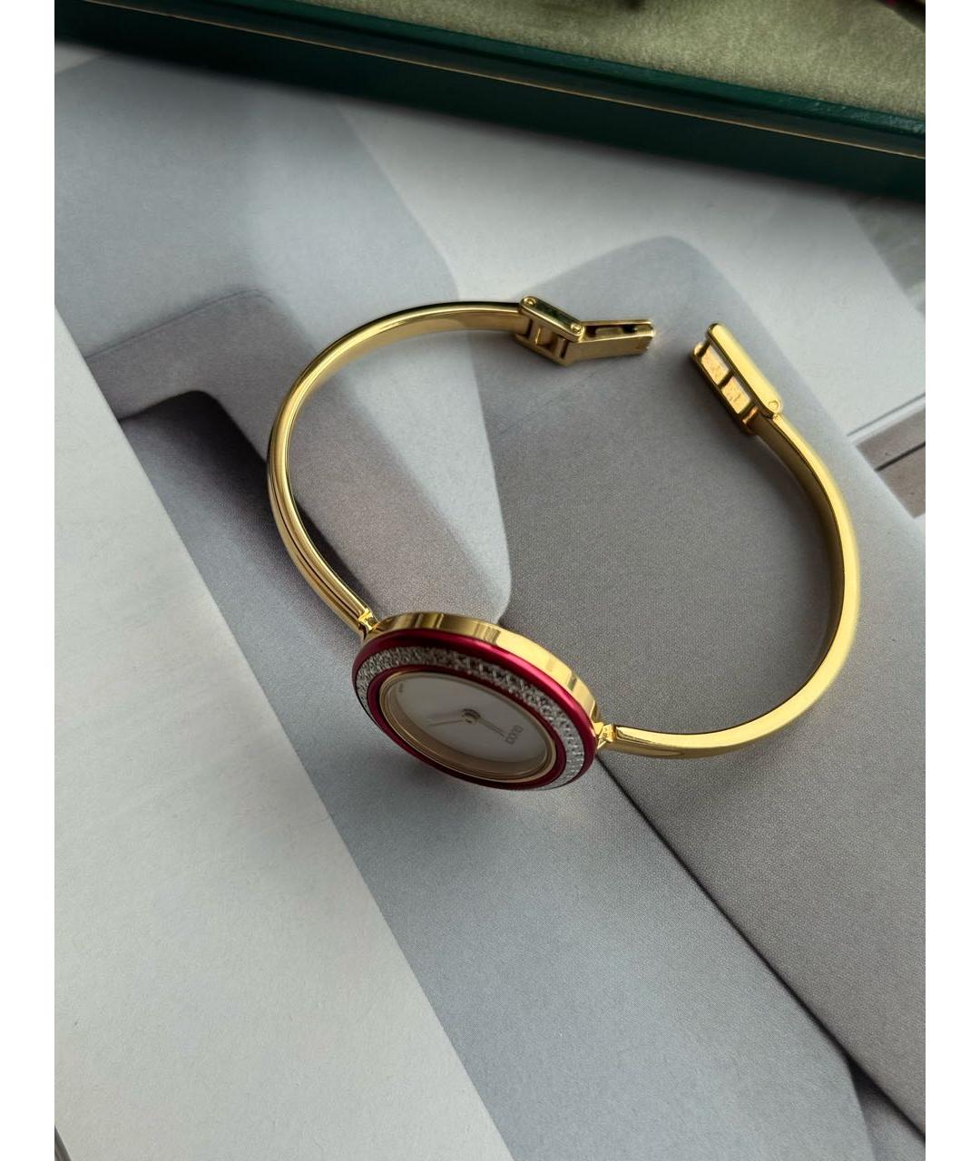 GUCCI Золотые пластиковые часы, фото 5