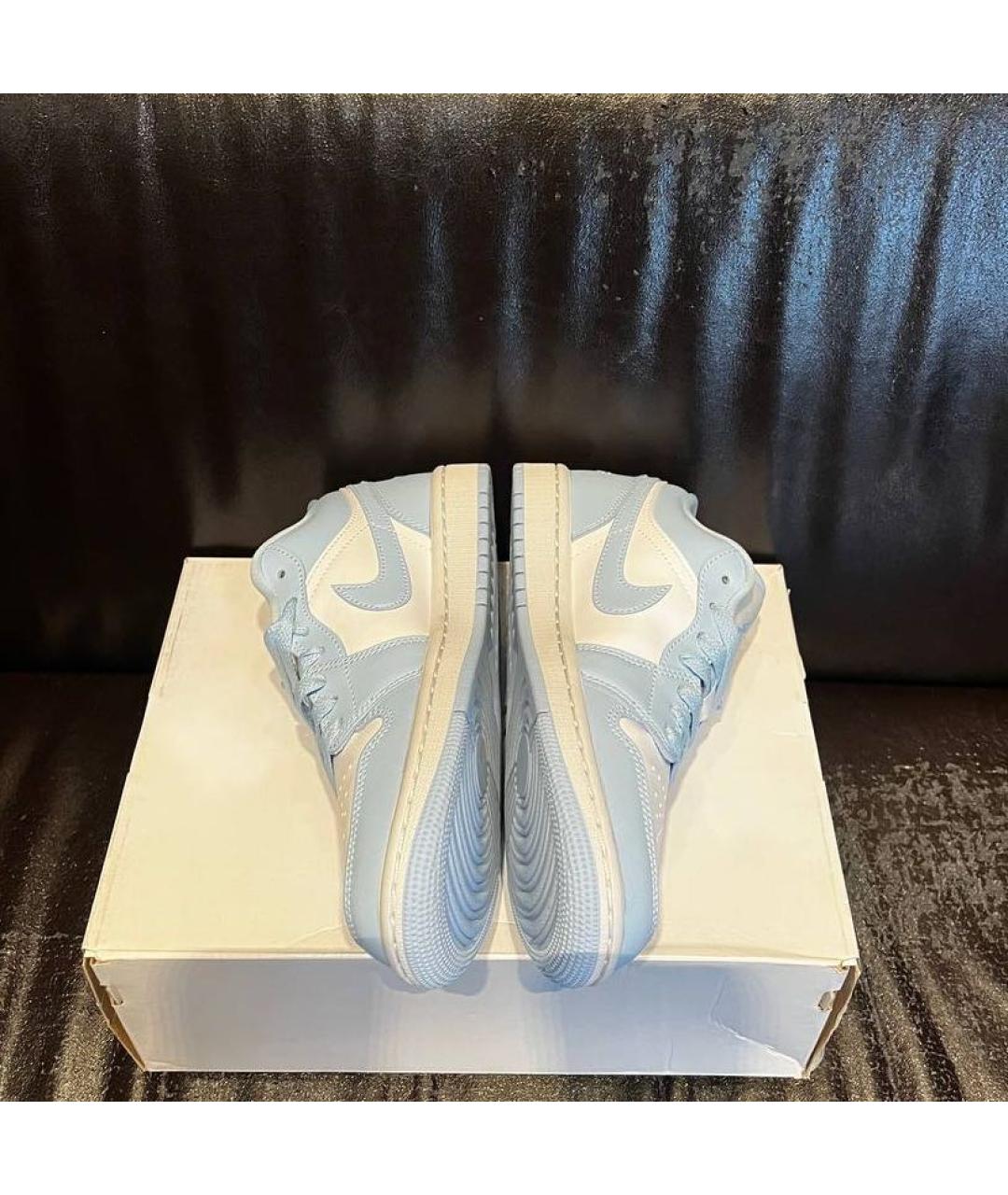 JORDAN Голубые кожаные кроссовки, фото 4