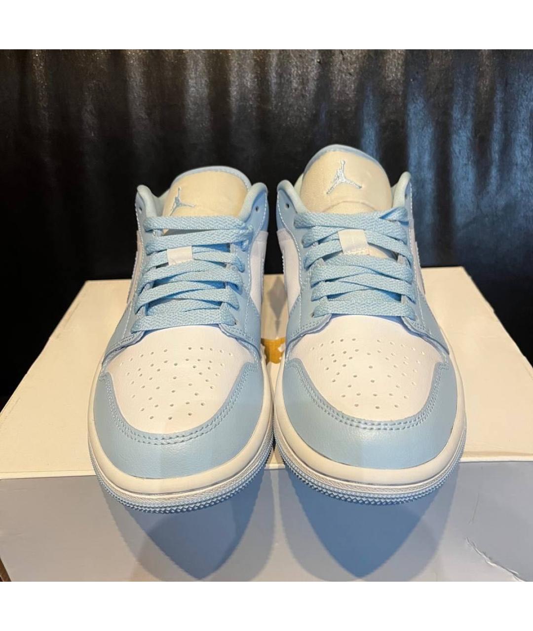 JORDAN Голубые кожаные кроссовки, фото 2