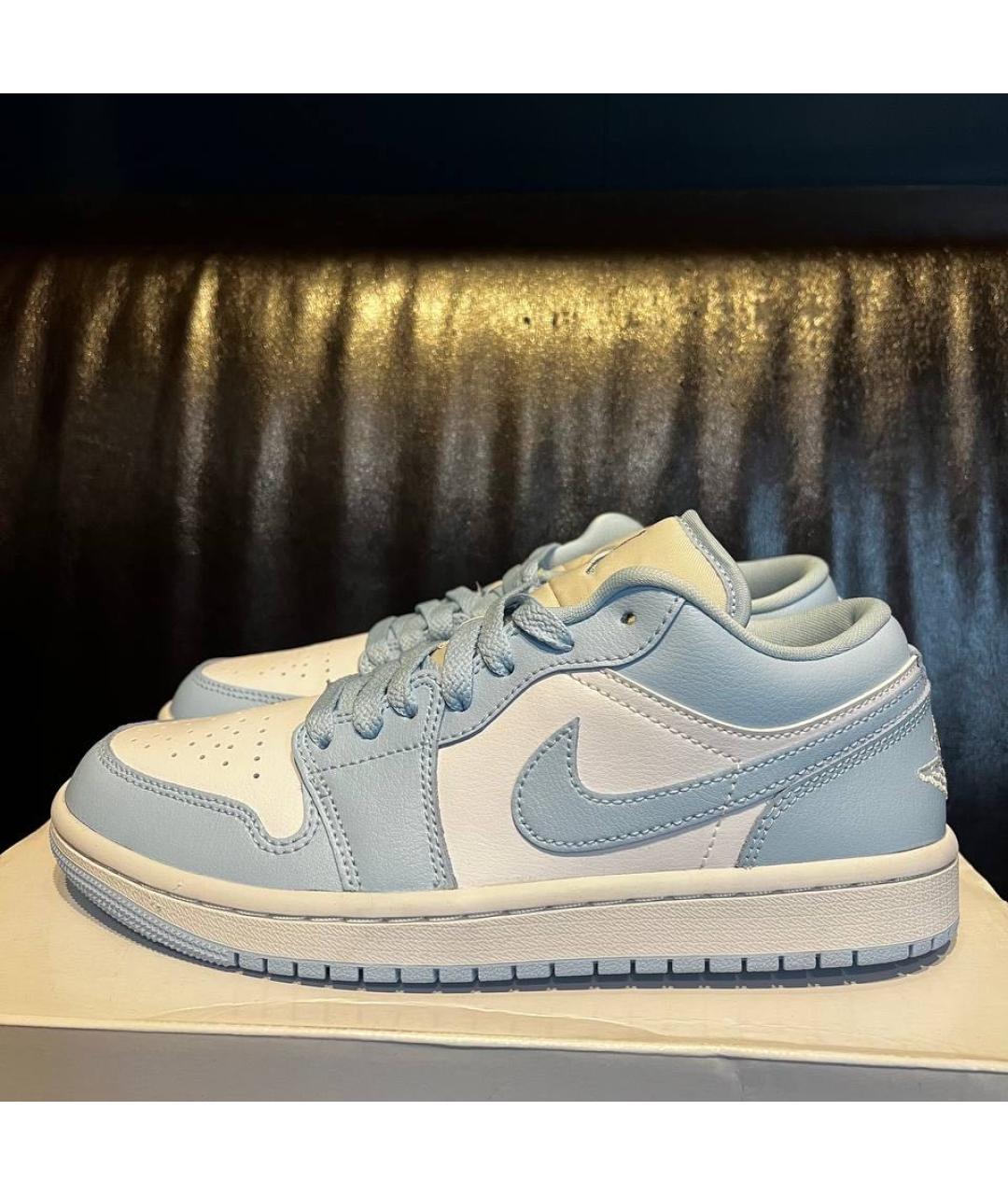 JORDAN Голубые кожаные кроссовки, фото 5