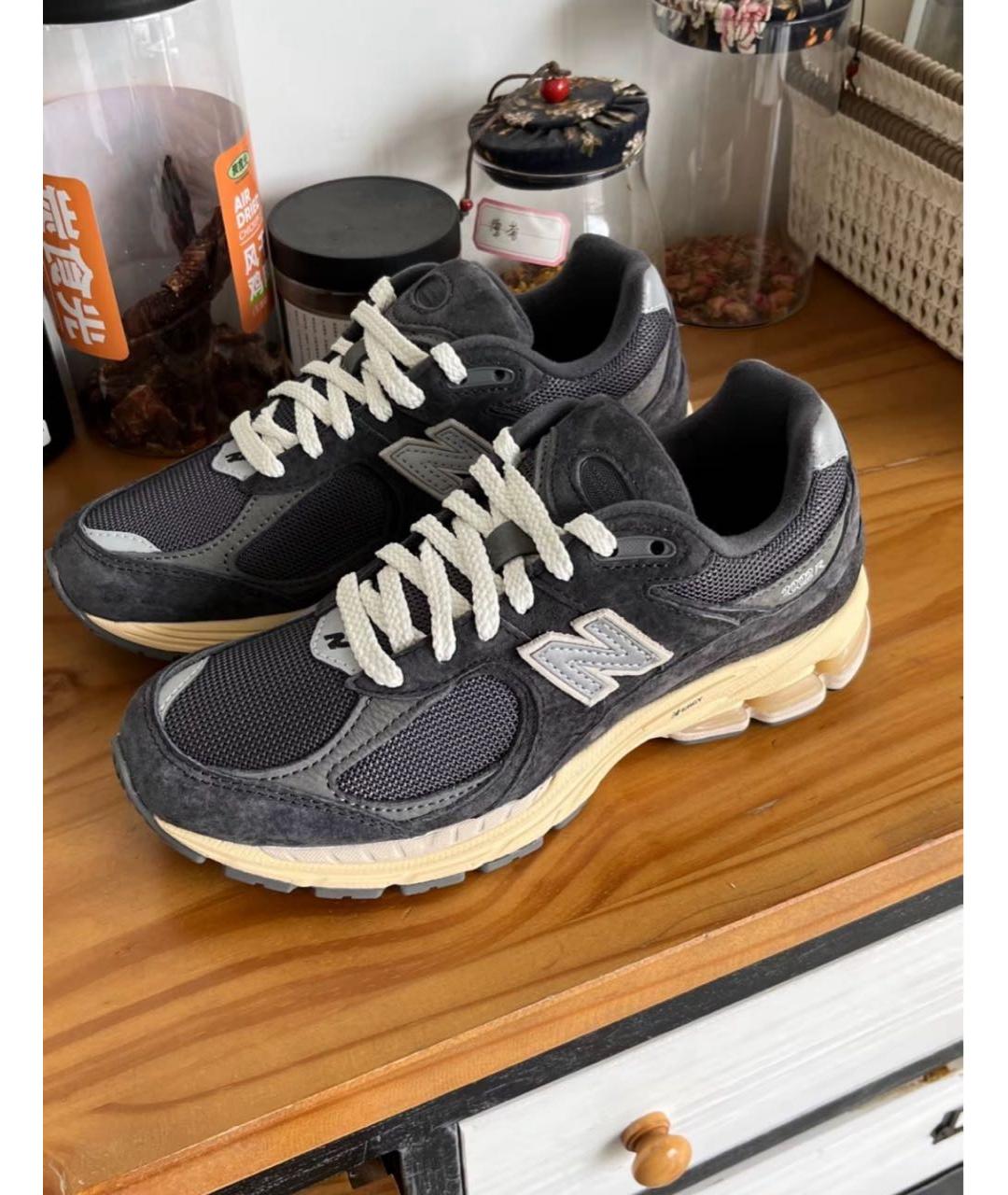 NEW BALANCE Антрацитовые замшевые низкие кроссовки / кеды, фото 2