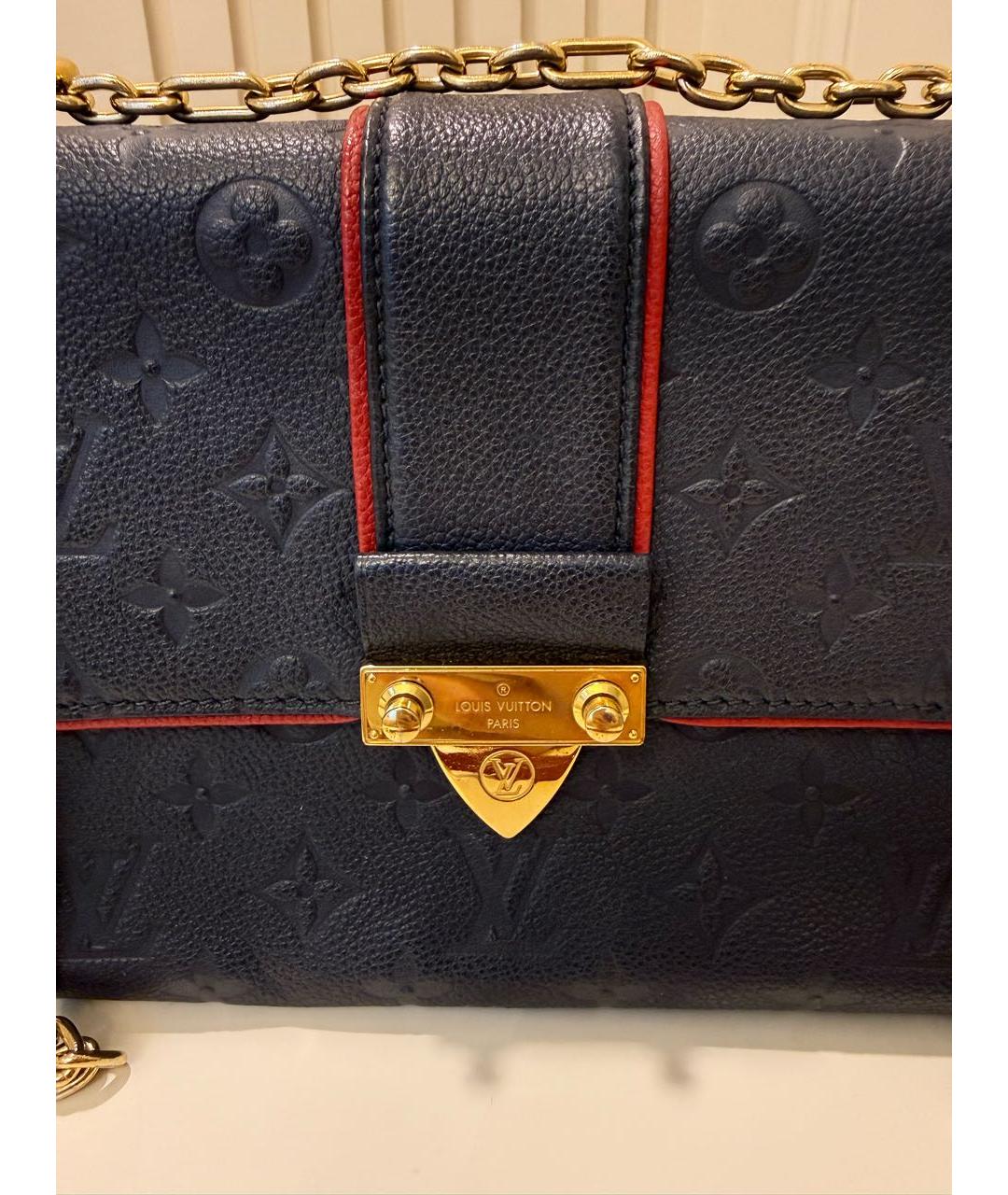 LOUIS VUITTON Темно-синяя кожаная сумка через плечо, фото 8