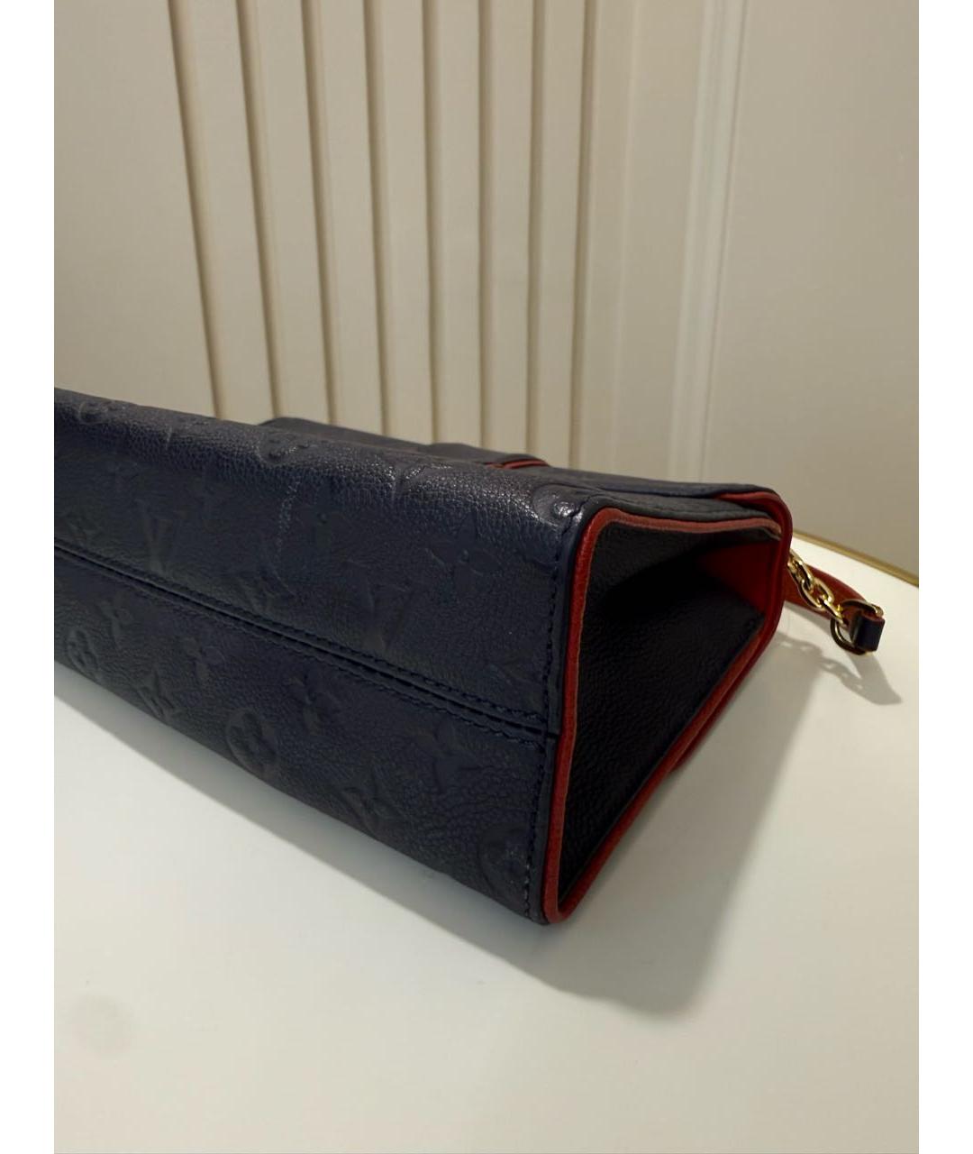 LOUIS VUITTON Темно-синяя кожаная сумка через плечо, фото 4