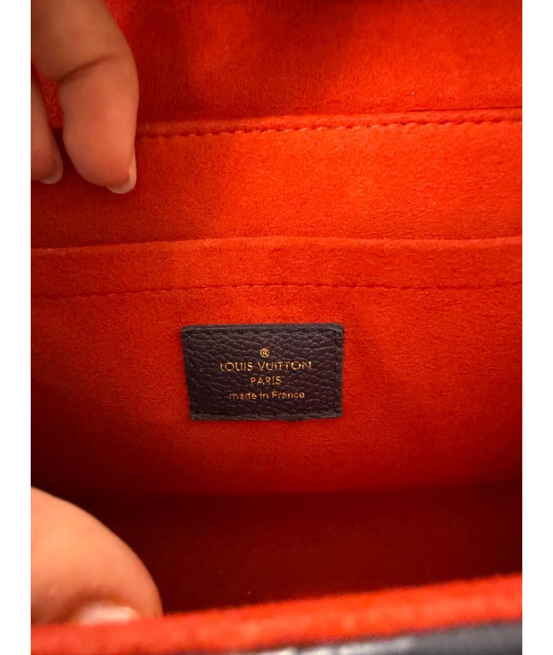 LOUIS VUITTON Темно-синяя кожаная сумка через плечо, фото 7