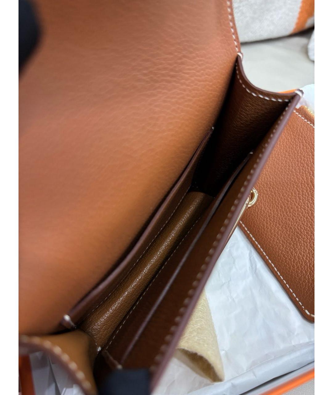 HERMES Коричневый кожаный кошелек, фото 7