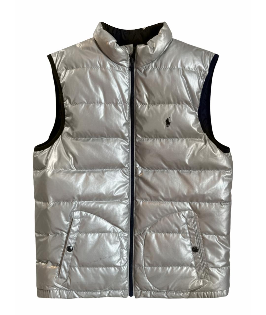 POLO RALPH LAUREN Серебрянный полиэстеровый жакет / жилет, фото 1