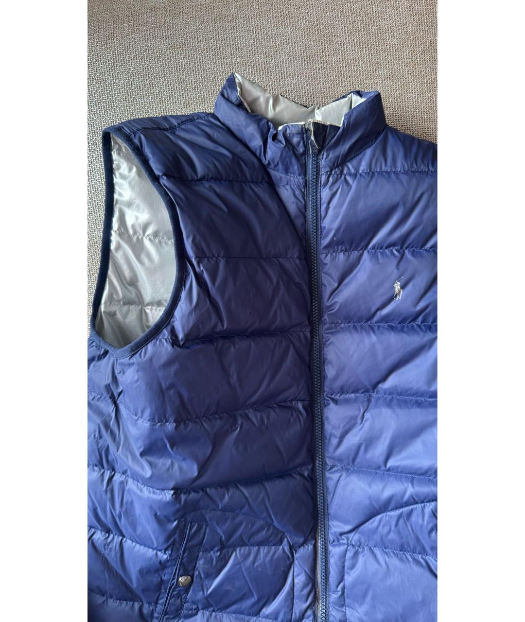 POLO RALPH LAUREN Серебрянный полиэстеровый жакет / жилет, фото 4