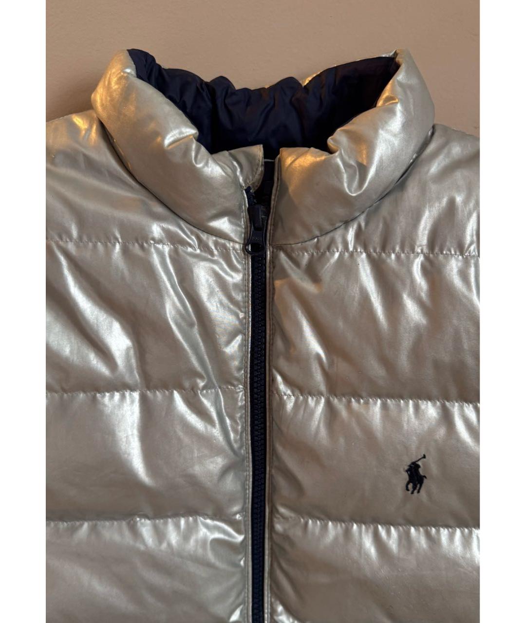 POLO RALPH LAUREN Серебрянный полиэстеровый жакет / жилет, фото 3