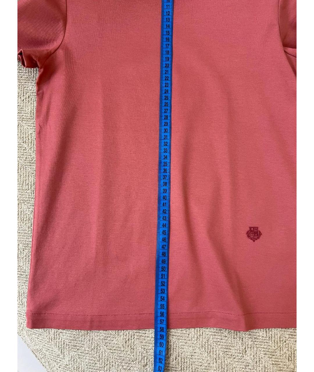LORO PIANA Коралловая хлопковая футболка, фото 6