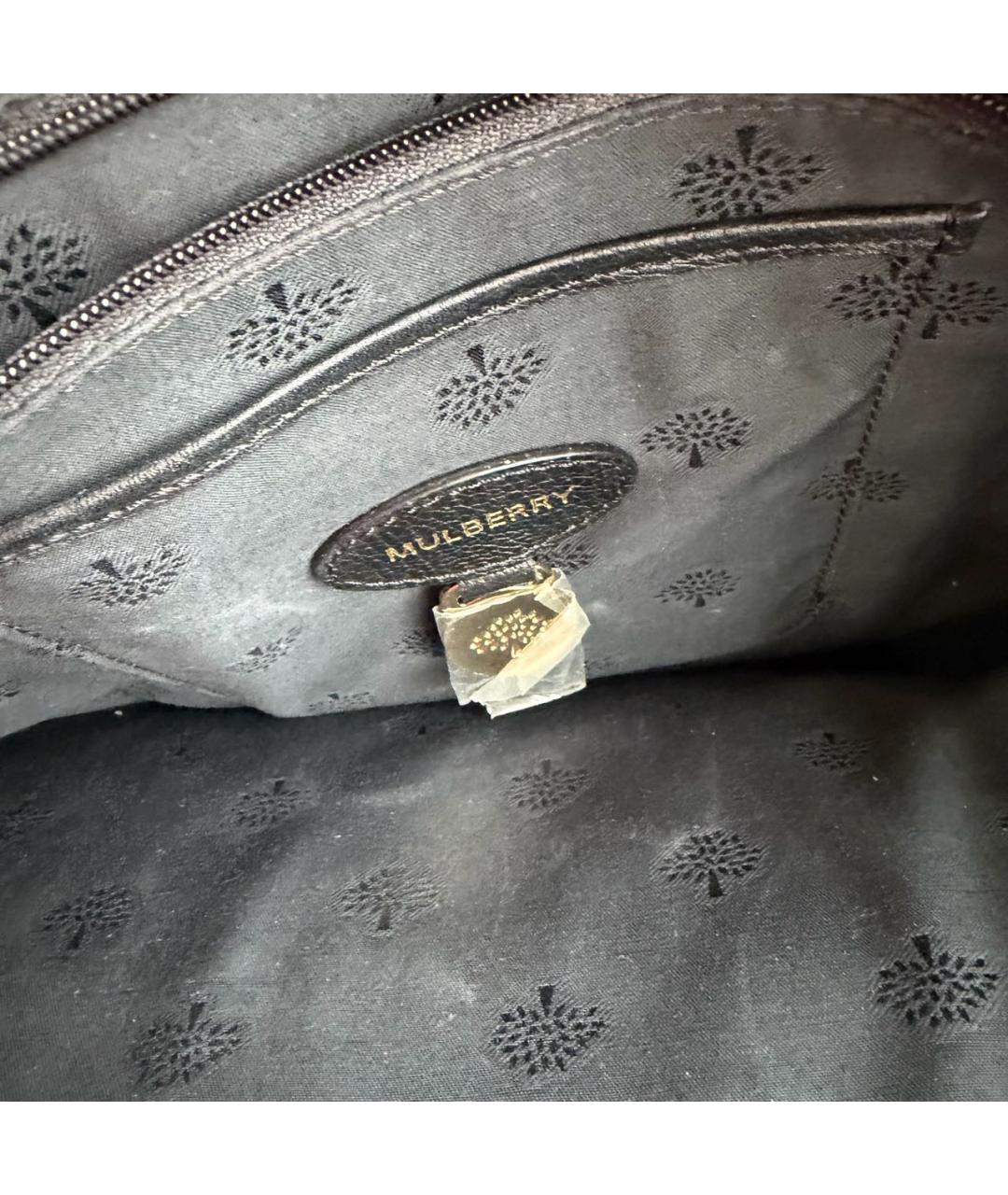 MULBERRY Черный кожаный портфель, фото 7