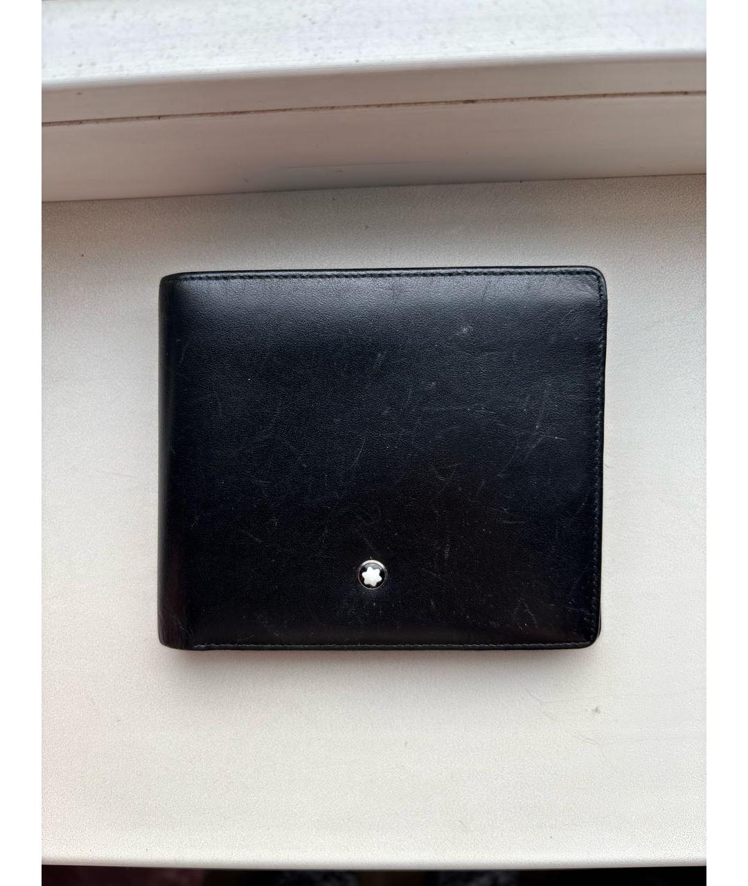 MONTBLANC Черный кожаный кошелек, фото 6