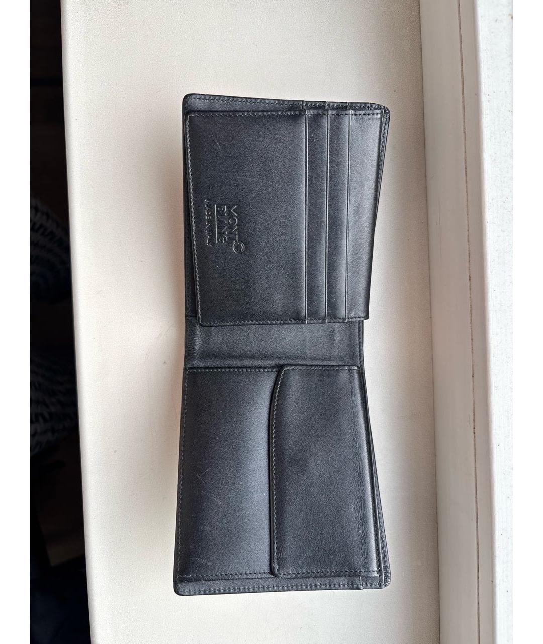 MONTBLANC Черный кожаный кошелек, фото 3