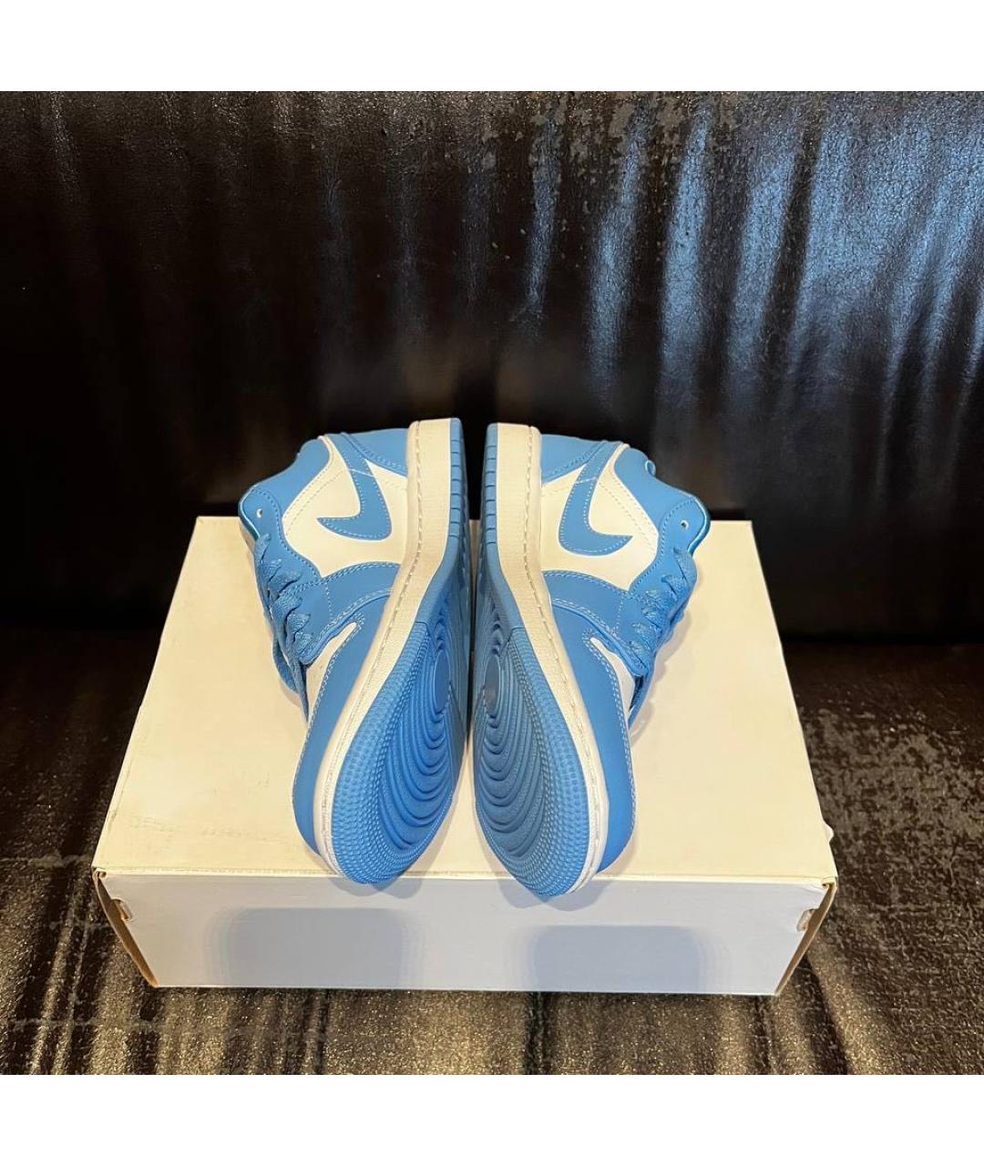 JORDAN Голубые кожаные кроссовки, фото 4