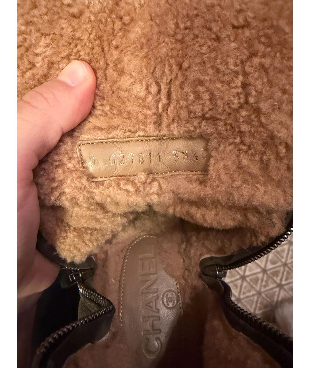 CHANEL Хаки замшевые ботильоны, фото 7