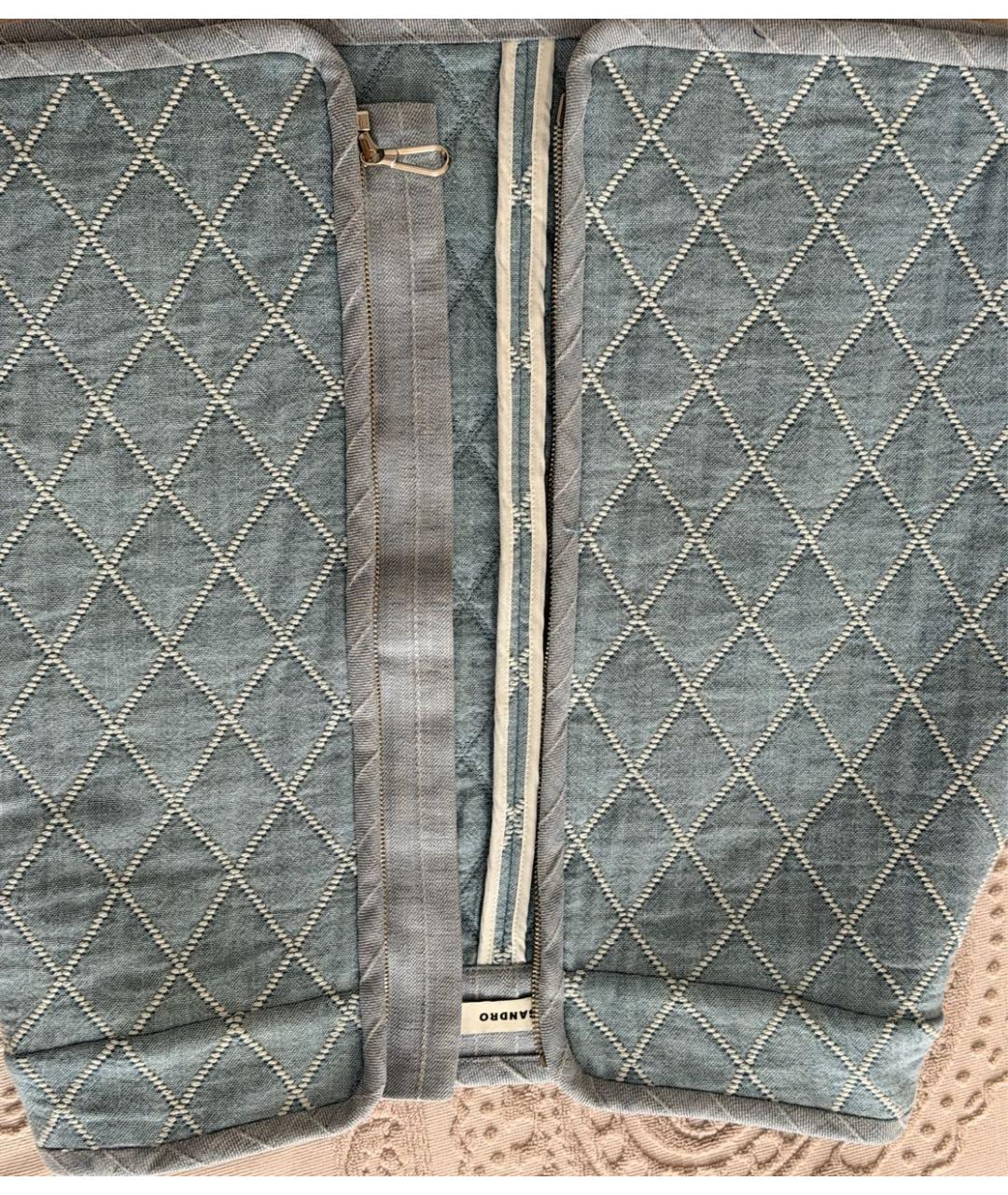 SANDRO Голубая деним юбка мини, фото 6