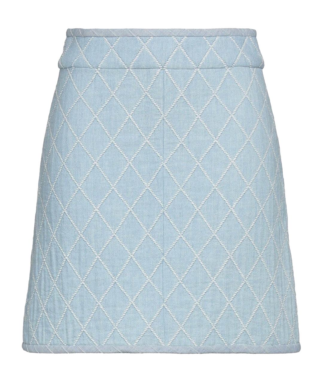 SANDRO Голубая деним юбка мини, фото 1