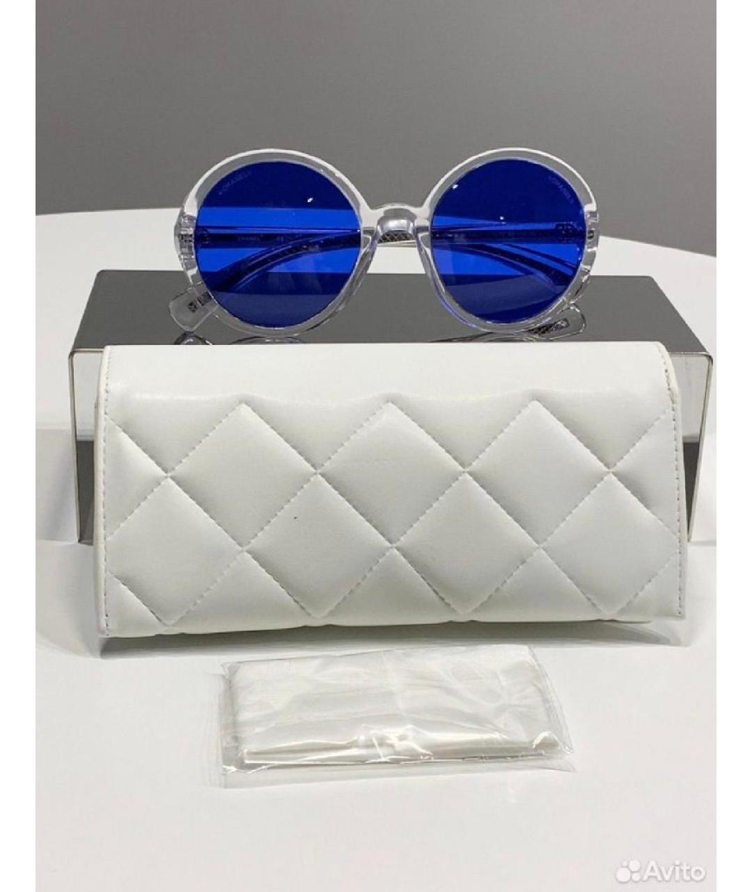 CHANEL BEAUTY Синие пластиковые солнцезащитные очки, фото 3