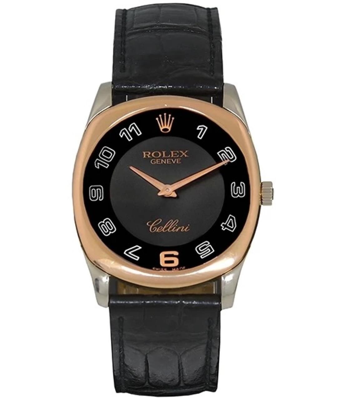 ROLEX Черные часы из розового золота, фото 6