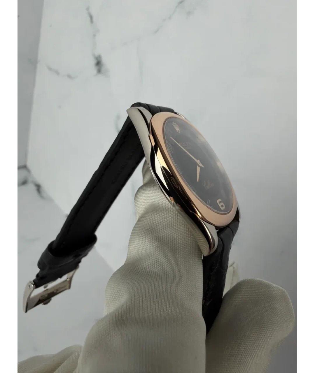 ROLEX Черные часы из розового золота, фото 4